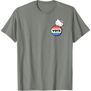image:imageHello Kitty Vote Button TShirtOlive Heather