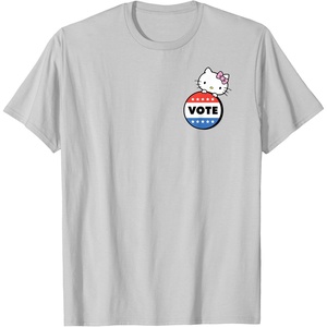 image:imageHello Kitty Vote Button TShirtSilver Grey