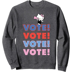 image:imageHello Kitty Vote Cheer Rally SweatshirtDark Heather Grey