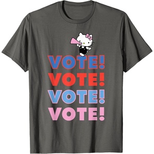 image:imageHello Kitty Vote Cheer Rally TShirtAsphalt Grey
