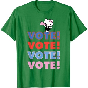image:imageHello Kitty Vote Cheer Rally TShirtKelly Green