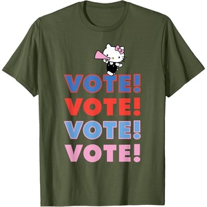 image:imageHello Kitty Vote Cheer Rally TShirtOlive Green