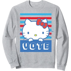image:imageHello Kitty Vote Stripes SweatshirtHeather Grey