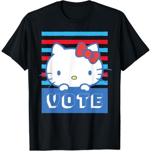 image:imageHello Kitty Vote Stripes TShirtBlack