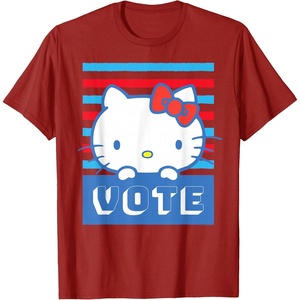 image:imageHello Kitty Vote Stripes TShirtCranberry Red