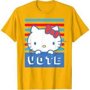 image:imageHello Kitty Vote Stripes TShirtGolden Yellow