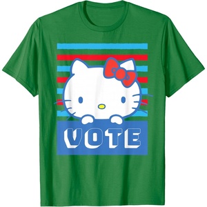 image:imageHello Kitty Vote Stripes TShirtKelly Green