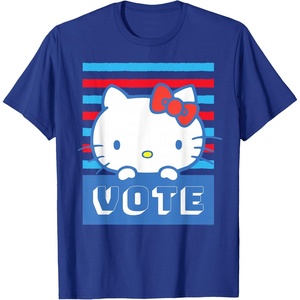 image:imageHello Kitty Vote Stripes TShirtRoyal Blue