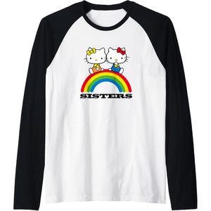 image:imageHello Kitty and Mimmy Sisters Raglan Baseball TeeBlackWhite