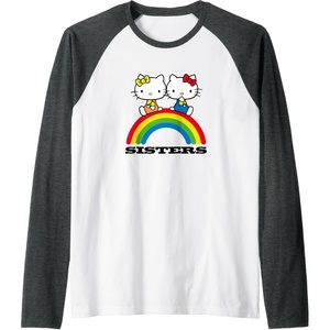image:imageHello Kitty and Mimmy Sisters Raglan Baseball TeeDark Heather GreyWhite