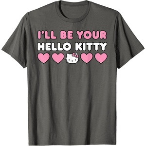 image:imageIll Be Your Hello Kitty Couples Matching Valentines Day TShirtAsphalt Grey