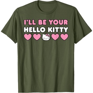 image:imageIll Be Your Hello Kitty Couples Matching Valentines Day TShirtOlive Green
