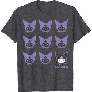 image:imageKuromi Real TShirt  Unisex Kids Adult  Black  Short Sleeve  Cotton 100  SmallDark Heather Grey