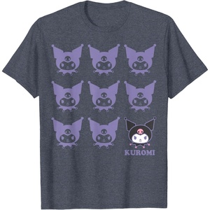 image:imageKuromi Real TShirt  Unisex Kids Adult  Black  Short Sleeve  Cotton 100  SmallHeather Blue