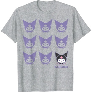 image:imageKuromi Real TShirt  Unisex Kids Adult  Black  Short Sleeve  Cotton 100  SmallHeather Grey