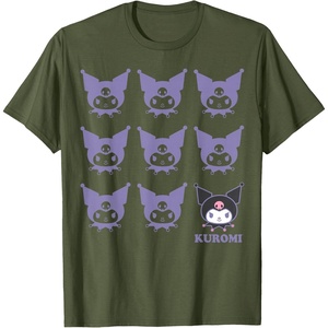 image:imageKuromi Real TShirt  Unisex Kids Adult  Black  Short Sleeve  Cotton 100  SmallOlive Green