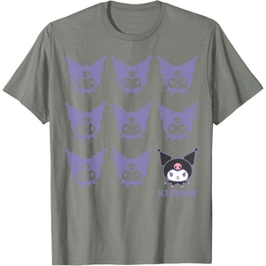 image:imageKuromi Real TShirt  Unisex Kids Adult  Black  Short Sleeve  Cotton 100  SmallOlive Heather