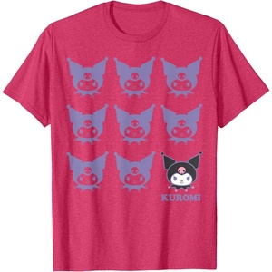 image:imageKuromi Real TShirt  Unisex Kids Adult  Black  Short Sleeve  Cotton 100  SmallRed Heather