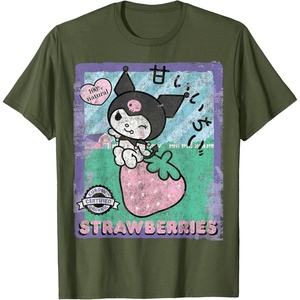image:imageKuromi Strawberry Picking Strawberries Farm sleevetype TShirtOlive Green