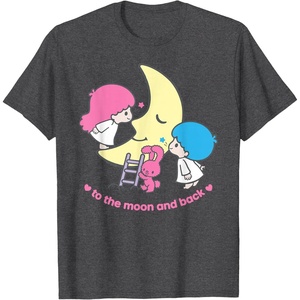 image:imageLittle Twin Stars Love You to The Moon and Back Tee Shirt TShirtDark Heather Grey