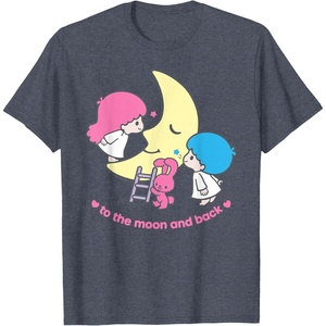 image:imageLittle Twin Stars Love You to The Moon and Back Tee Shirt TShirtHeather Blue