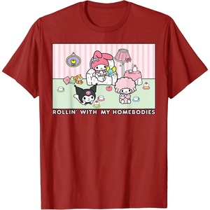 image:imageMy Melody and Kuromi Rollin with My Homebodies TShirt SmallCranberry Red