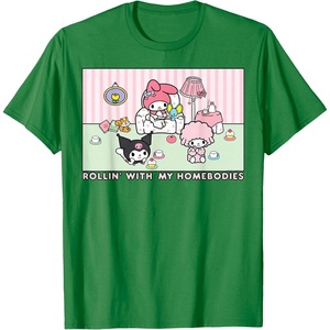 image:imageMy Melody and Kuromi Rollin with My Homebodies TShirt SmallKelly Green
