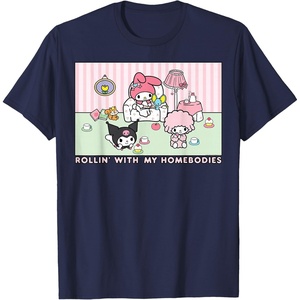 image:imageMy Melody and Kuromi Rollin with My Homebodies TShirt SmallNavy Blue