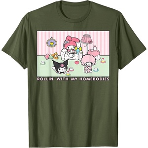 image:imageMy Melody and Kuromi Rollin with My Homebodies TShirt SmallOlive Green