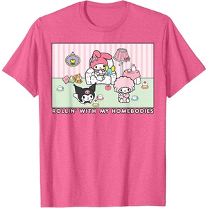image:imageMy Melody and Kuromi Rollin with My Homebodies TShirt SmallPink Heather