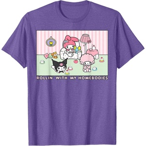image:imageMy Melody and Kuromi Rollin with My Homebodies TShirt SmallPurple Heather