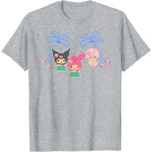 image:imageMy Melody and Kuromi Tropical Hula TShirt SmallHeather Grey