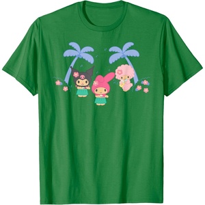 image:imageMy Melody and Kuromi Tropical Hula TShirt SmallKelly Green