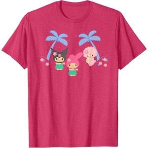 image:imageMy Melody and Kuromi Tropical Hula TShirt SmallRed Heather