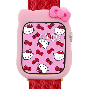 image:imageSonix x Sanrio Apple Watch Cover  Bumper Case for Apple Watch  Protective Silicone Cover  Fits 38mm40mm41mm  Hello Kitty  BlackHello Kitty  Pink