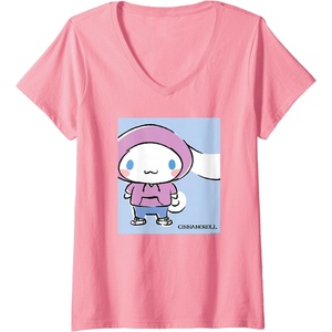 image:imageWomens Cinnamoroll Collection Streetwear Hoodie Print VNeck TShirtPink