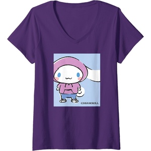 image:imageWomens Cinnamoroll Collection Streetwear Hoodie Print VNeck TShirtPurple