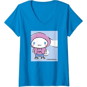 image:imageWomens Cinnamoroll Collection Streetwear Hoodie Print VNeck TShirtSapphire Blue