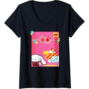 image:imageWomens Cinnamoroll Sanrio 60th VNeck TShirtBlack