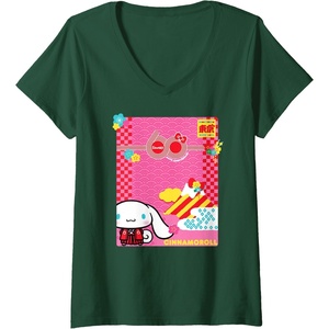 image:imageWomens Cinnamoroll Sanrio 60th VNeck TShirtDark Green