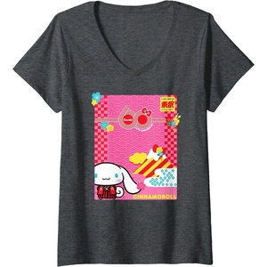 image:imageWomens Cinnamoroll Sanrio 60th VNeck TShirtDark Heather Grey