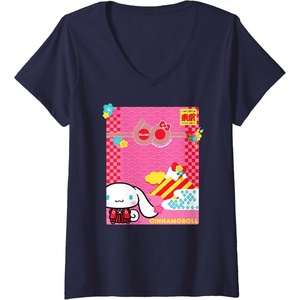 image:imageWomens Cinnamoroll Sanrio 60th VNeck TShirtNavy Blue