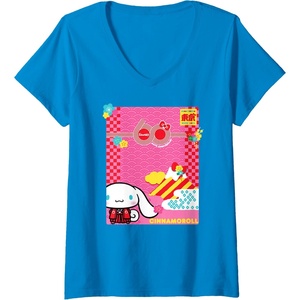 image:imageWomens Cinnamoroll Sanrio 60th VNeck TShirtSapphire Blue