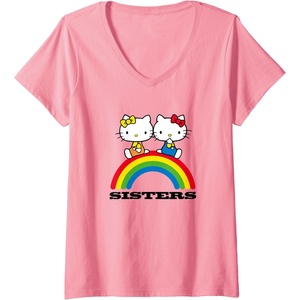 image:imageWomens Hello Kitty and Mimmy Sisters VNeck TShirtPink