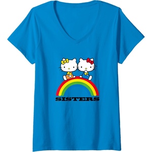 image:imageWomens Hello Kitty and Mimmy Sisters VNeck TShirtSapphire Blue
