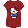 image:imageHello Kitty Distressed Nerd Glasses Tee Shirt TShirtCranberry Red