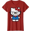 image:imageHello Kitty Distressed Nerd Glasses Tee Shirt TShirtCranberry Red