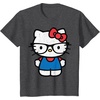image:imageHello Kitty Distressed Nerd Glasses Tee Shirt TShirtDark Heather Grey
