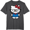 image:imageHello Kitty Distressed Nerd Glasses Tee Shirt TShirtDark Heather Grey
