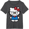 image:imageHello Kitty Distressed Nerd Glasses Tee Shirt TShirtDark Heather Grey